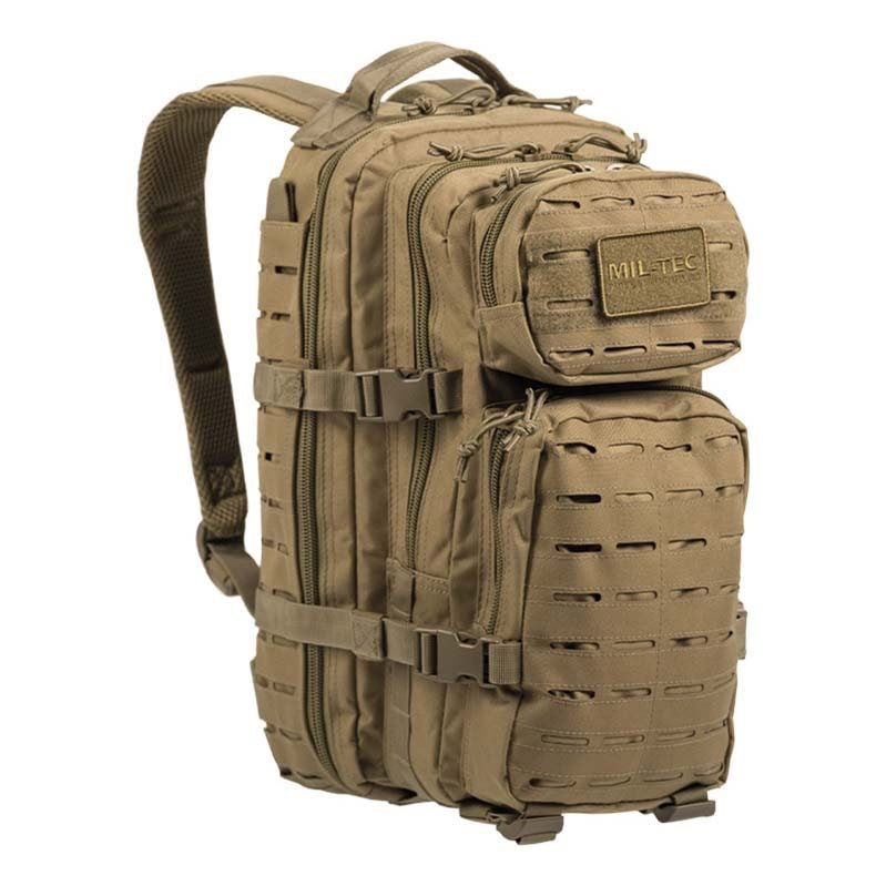 Mochila táctica ASSAULT I Laser Cut verde de aprox. 20 L con sistema MOLLE y bolsillos exteriores