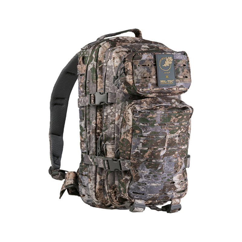 Mochila táctica ASSAULT I Laser Cut en color oscuro con panel láser y sistema MOLLE