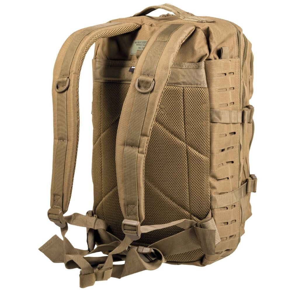 Mochila táctica ASSAULT II Laser Cut verde 36 L con sistema MOLLE y dos bolsillos exteriores