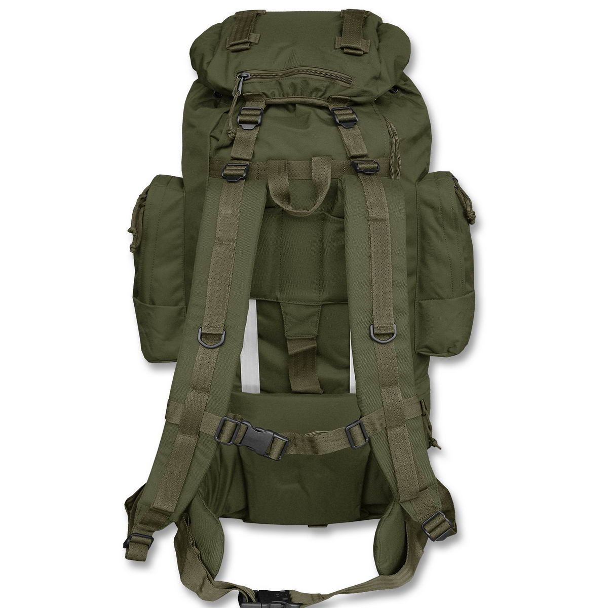 Mochila RANGER 75 L PES verde, rucksack de dos compartimentos con bolsillos laterales y frontal