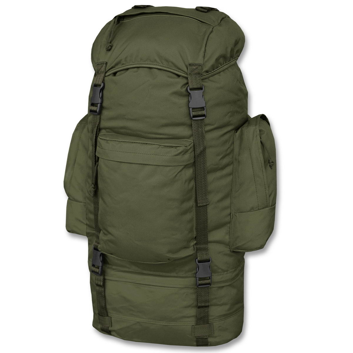 Mochila RANGER 75 L PES verde, rucksack de dos compartimentos con bolsillos laterales y frontal