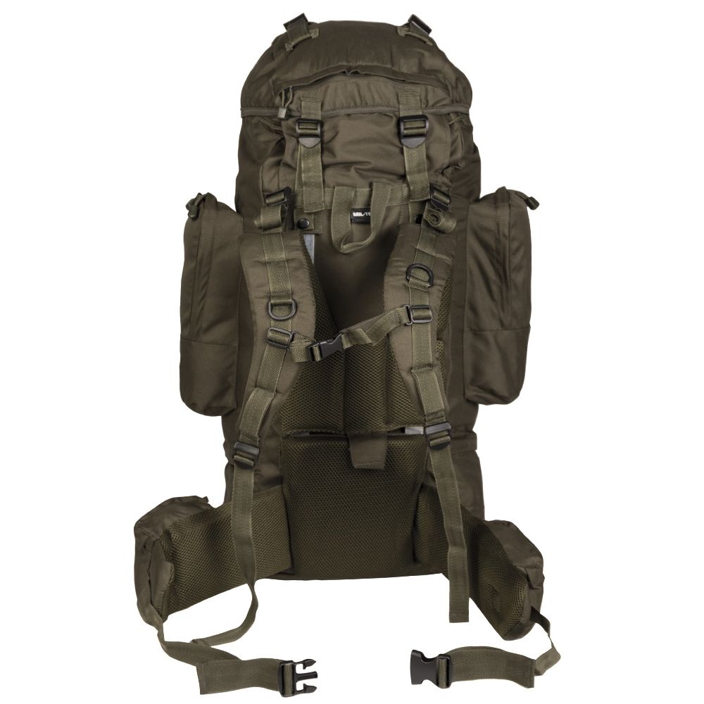 Mochila RANGER 75 L PES verde, rucksack de dos compartimentos con bolsillos laterales y frontal