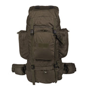 Mochila RECOM 88 l verde impermeable con doble compartimento y bolsillos exteriores