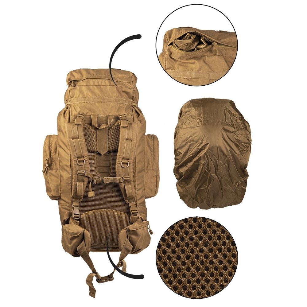 Mochila RECOM 88 l verde impermeable con doble compartimento y bolsillos exteriores
