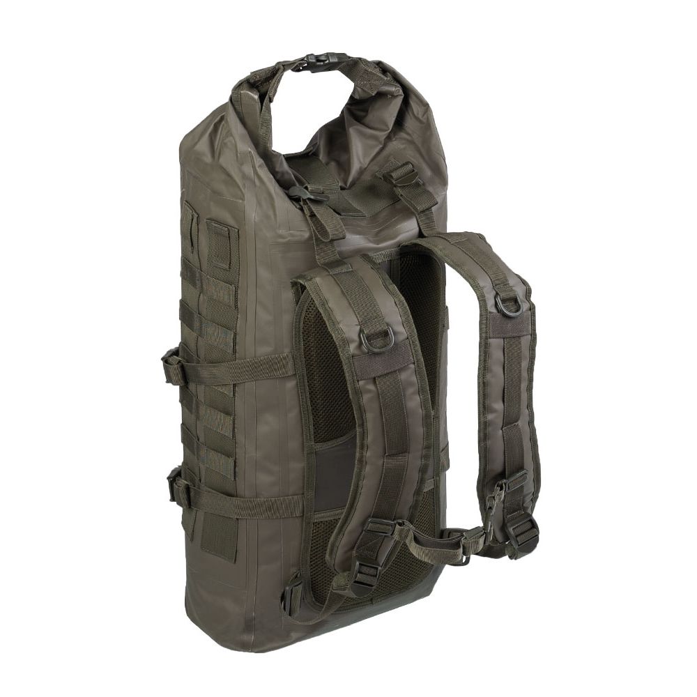 Mochila SEALS DRY verde 35 L resistente e impermeable con sistema MOLLE