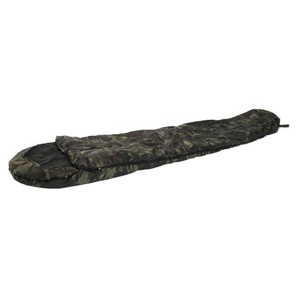 Saco de dormir momia con funda verde, doble capa, dimensiones aprox. 225x80x50 cm