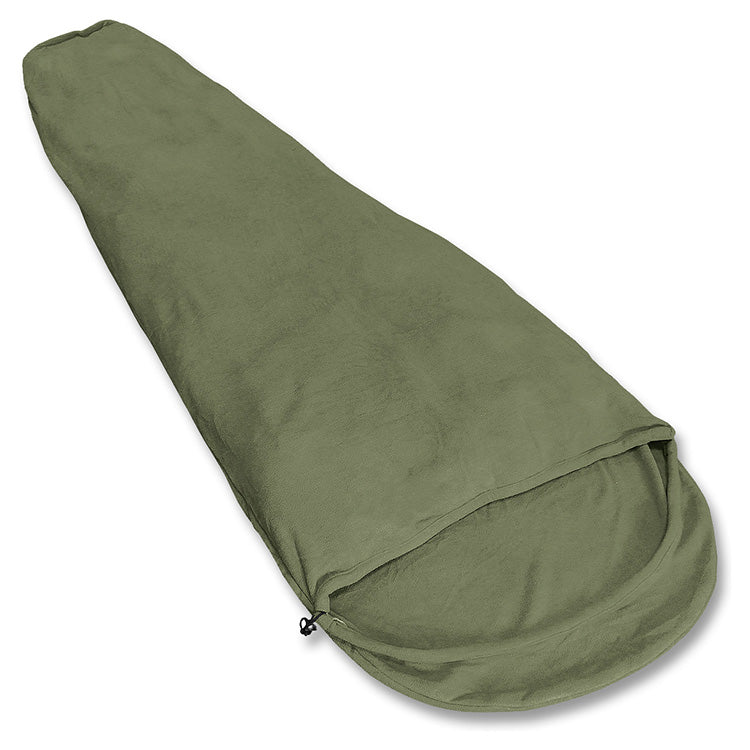 Forro de saco de dormir FLEECE verde, 100% poliéster