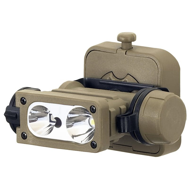 Linterna frontal SIDEWINDER COMPACT 3 resistente y compacta compatible con MOLLE, cinturón y casco