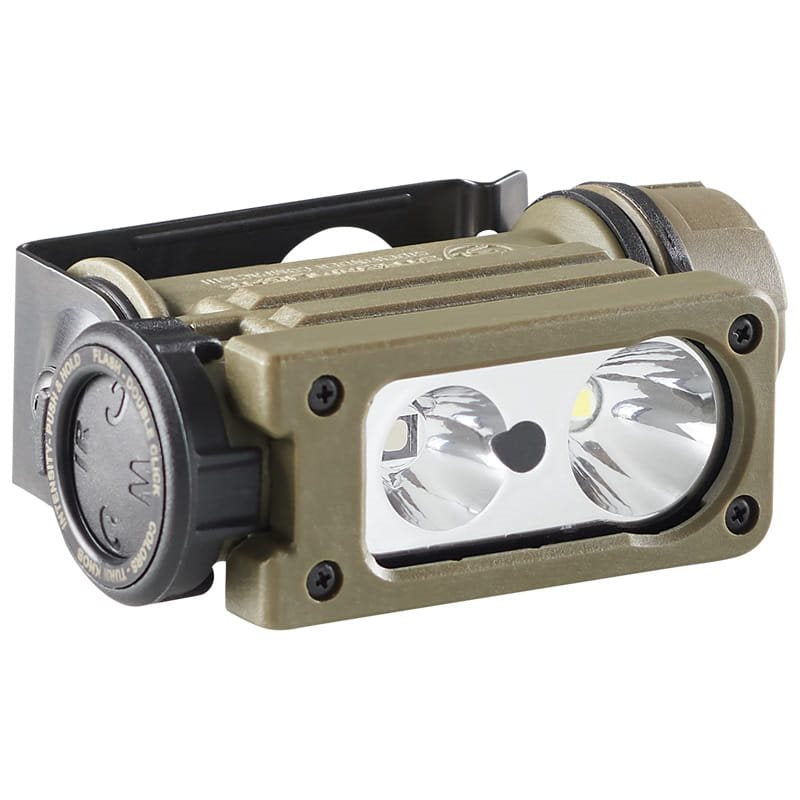 Linterna frontal SIDEWINDER COMPACT 3 resistente y compacta compatible con MOLLE, cinturón y casco