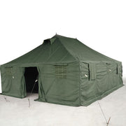 Tienda militar verde 6x5 m, lona poliéster 300 g/m², postes metálicos
