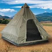 Tienda TIPI pirámide verde para 4 personas