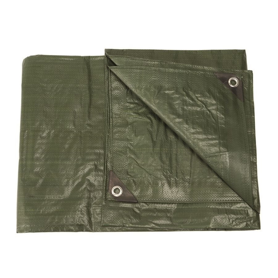 Lona ABDECK verde de PE 5x6 m con ojetes metálicos, gramaje 120 g/m²
