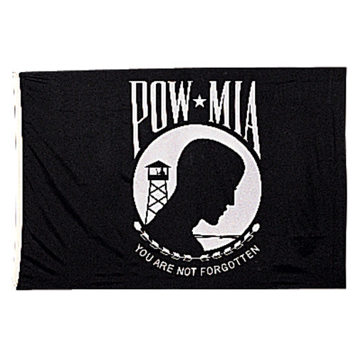 Bandera P.O.W./M.I.A. de poliéster POLY con dos ojales metálicos