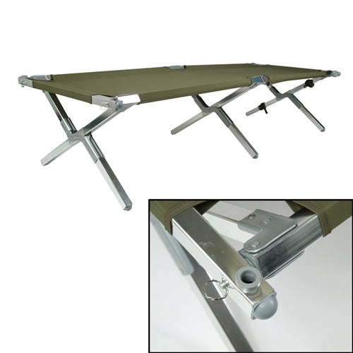 Cama de campaña plegable US GEN.II verde con armazón dural y funda 100% nylon