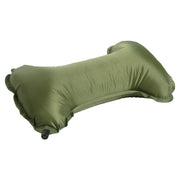 Almohada cervical autoinflable verde con bolsa de transporte