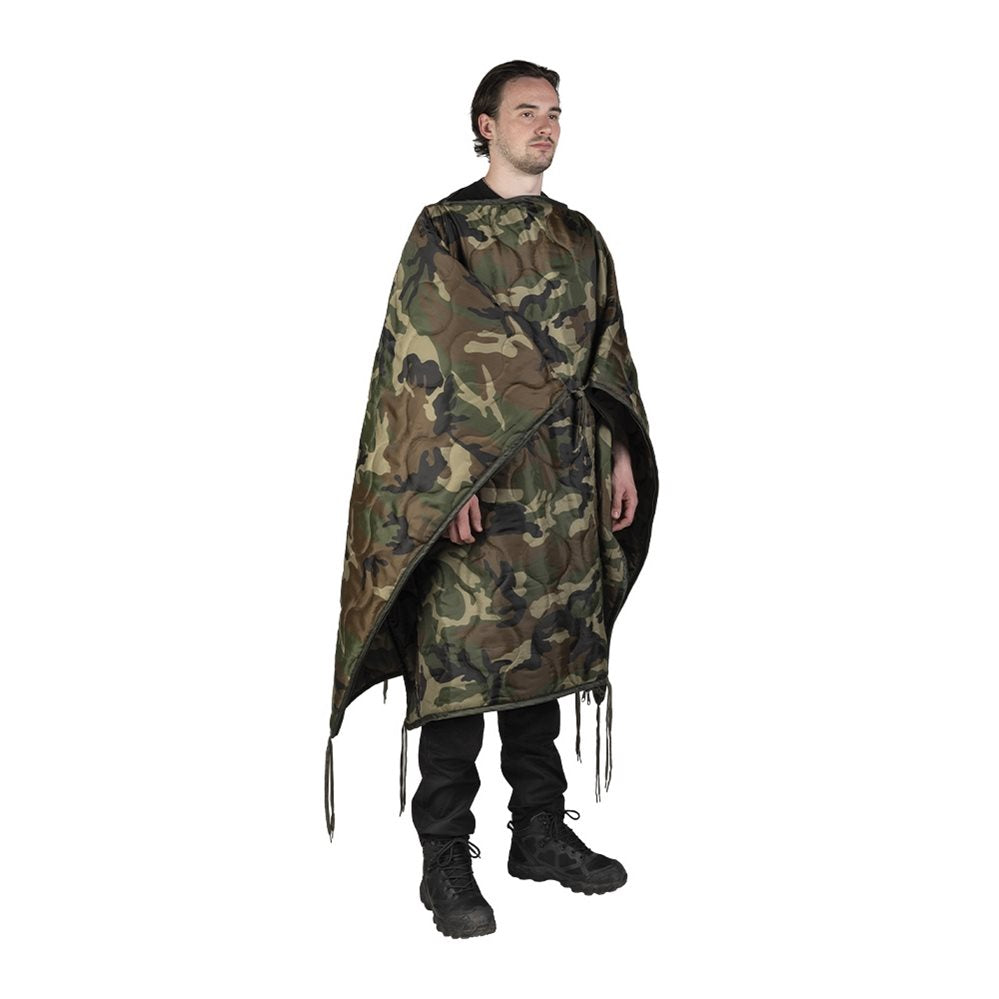 Forro para poncho Woobie multifunción verde MIL-TEC en poliéster 210T rip-stop con acolchado interior