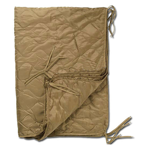 Colchoneta para Poncho US con funda Coyote mostrando la bolsa y la tela plegada
