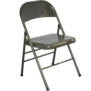 Silla metálica plegable modelo US verde