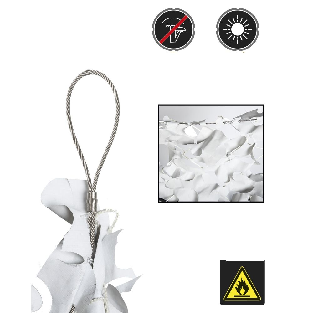 Red de sombreo blanca 4x5 m con cable de acero