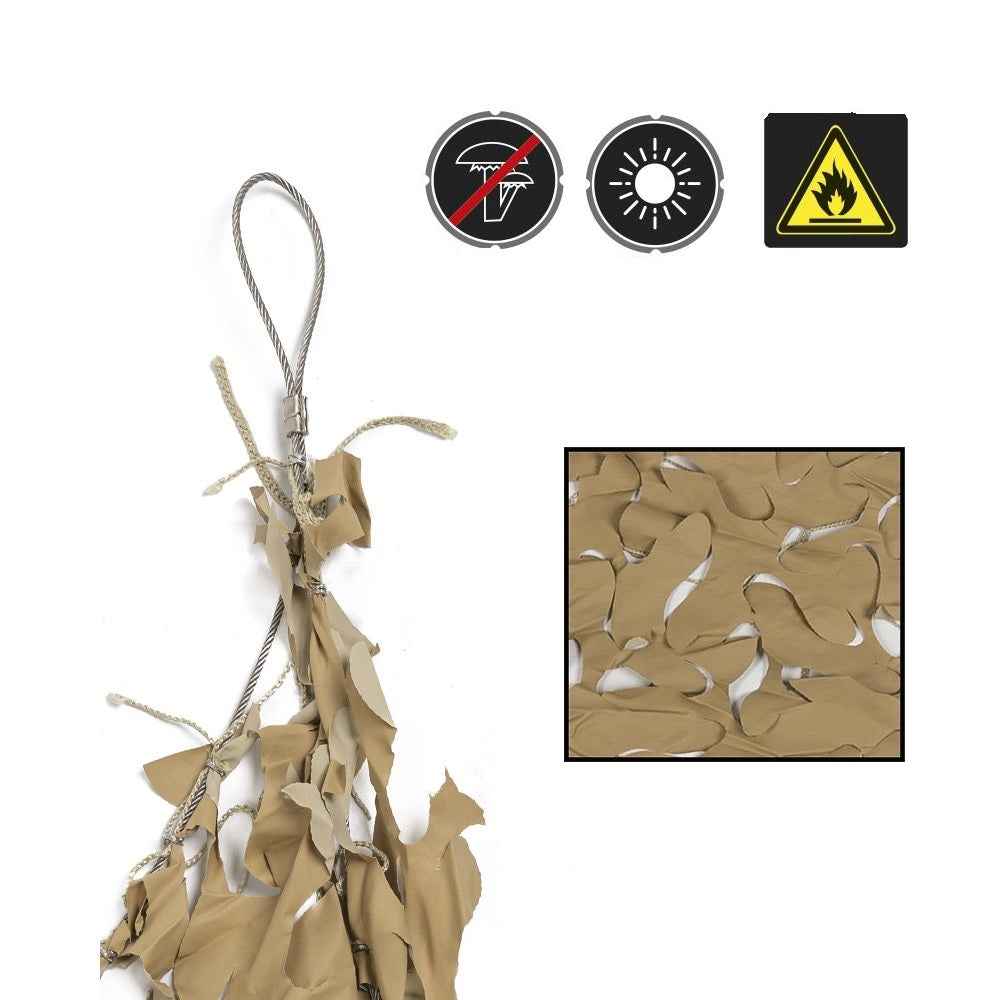 Malla de sombreo plástica blanco-gris 5x5 m con cable de acero