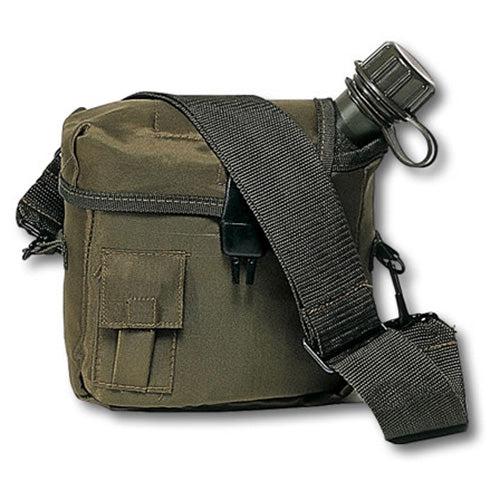 Cantimplora US 2L con funda verde, correa y clips alice