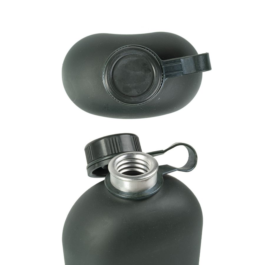 Cantimplora de aluminio MIL-TEC ARMEE PROFESIONAL con recubrimiento gomoso que protege contra impactos y arañazos