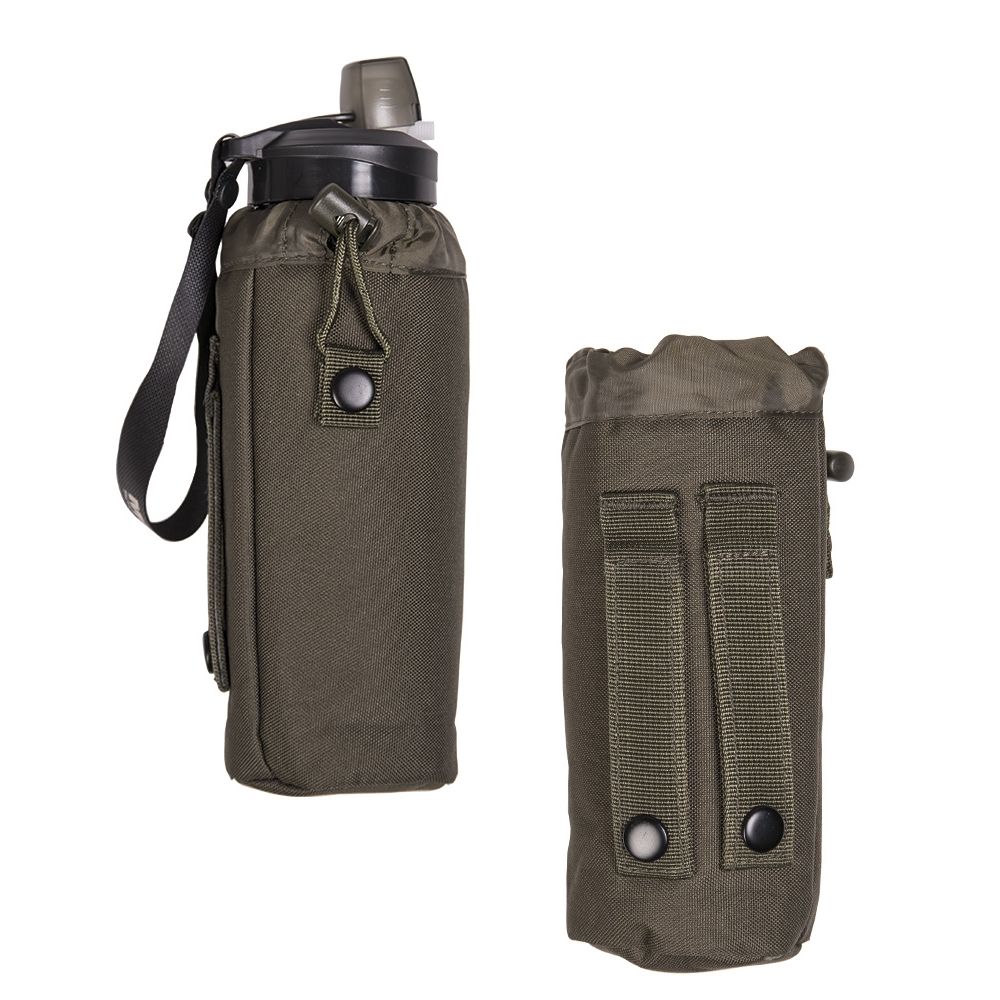 Funda para botella verde Obal na láhev ZELENÝ compatible MOLLE fabricada en poliéster y polietileno