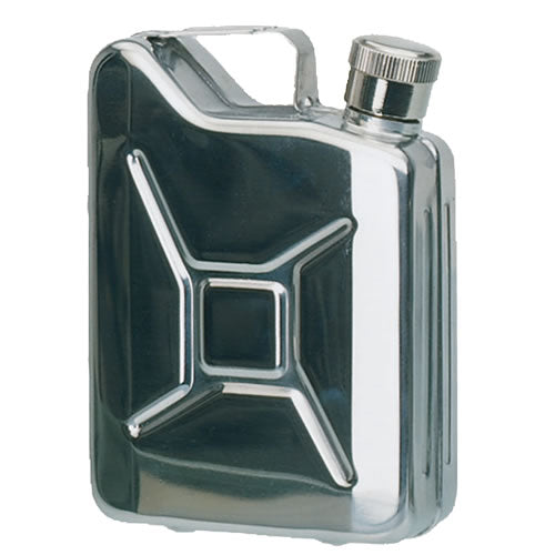Petaca en forma de bidón de acero inoxidable, 170 ml
