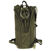 Mochila de hidratación MIL-SPEC 3L verde con depósito AQUATEX y correas ajustables