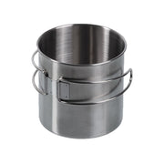 Taza de acero inoxidable MIL-TEC 800 ml con asas plegables