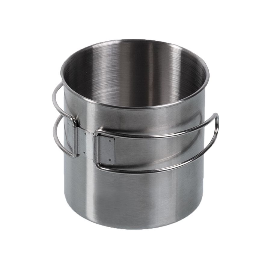 Taza de acero inoxidable MIL-TEC 800 ml con asas plegables
