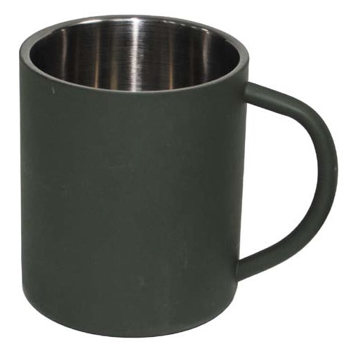 Taza termo de acero inoxidable de doble pared 450 ml color oliva mate