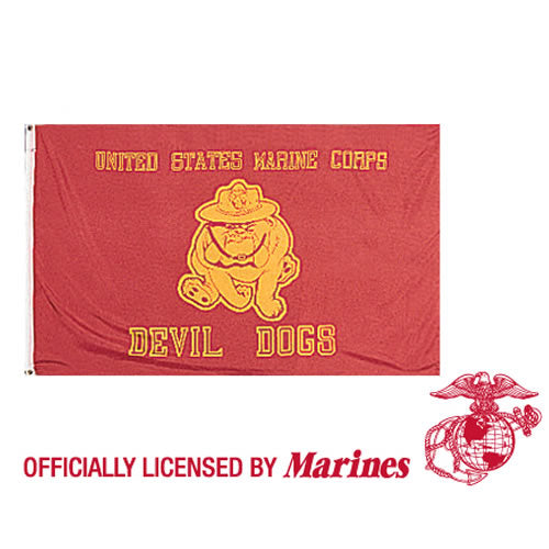 Bandera impresa USMC DEVIL DOGS 90x150 cm con dos ojales metálicos