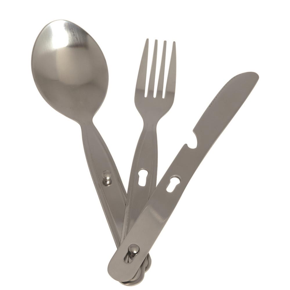 Juego de cubiertos plegables de acero inoxidable 3 piezas, 19,3 cm, 86 g