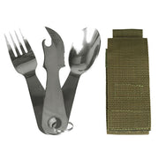 Juego de cubiertos STEEL con anilla y estuche verde, acero inoxidable