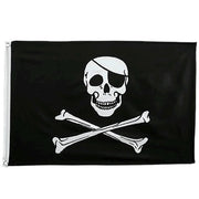 Bandera pirata Jolly Roger 90 x 150 cm, 100% poliester, con dos ojales metálicos