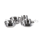 Set de menaje de camping de acero inoxidable 5 piezas