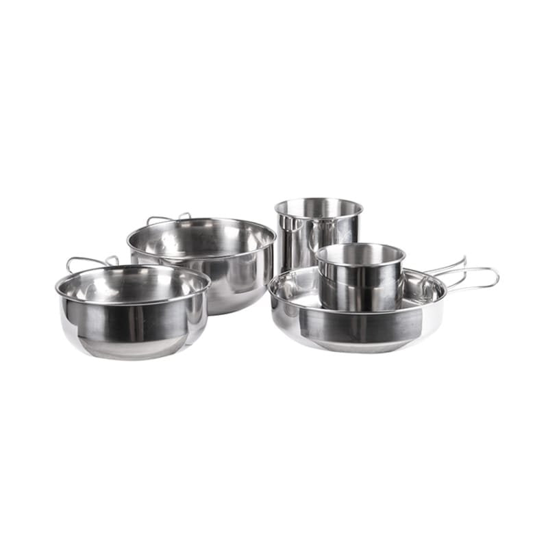 Set de menaje de camping de acero inoxidable 5 piezas