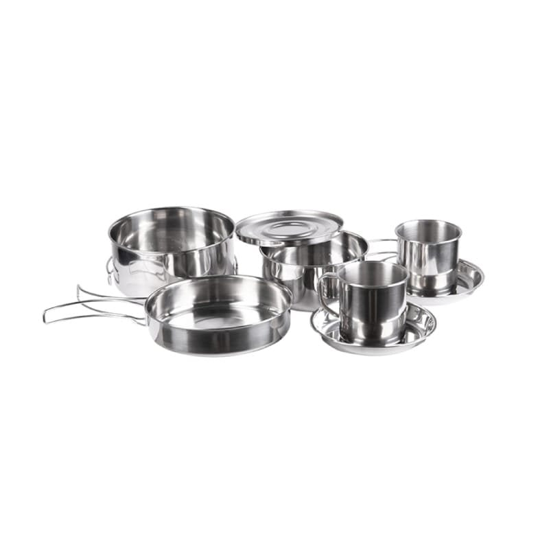 Juego de cocina de campamento acero inoxidable 8 piezas