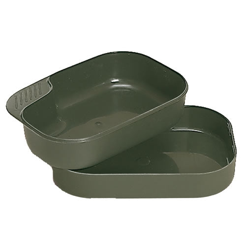 Vajilla WILDO Camp-A-Box verde de plástico, set de 2 piezas