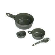 Juego de vajilla WILDO ADVENTURER 4 piezas verde, set de camping para una persona