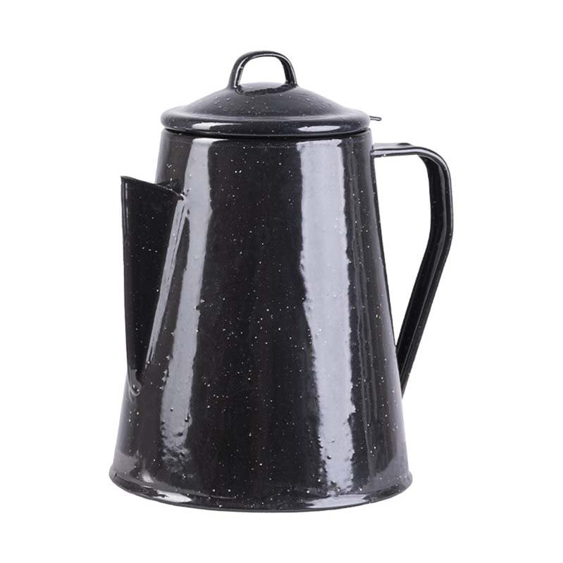 Hervidor esmaltado negro de 2 l con percolador extraíble