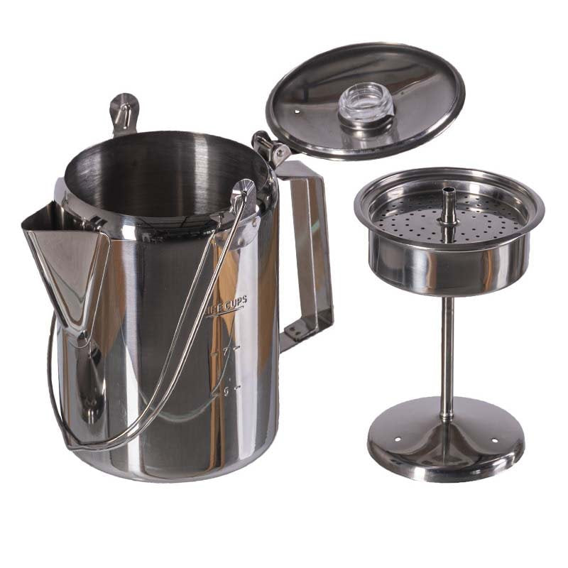 Cafetera percolador de acero inoxidable para 9 tazas (1,35 L)