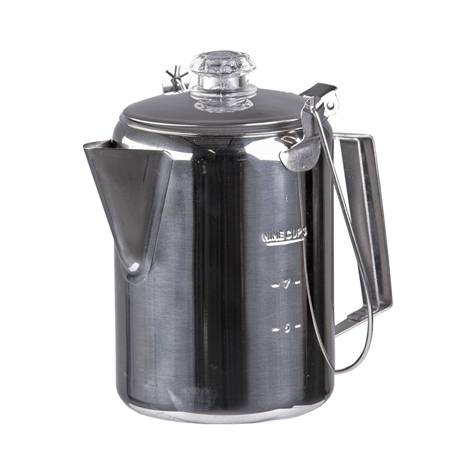 Cafetera percolador de acero inoxidable para 9 tazas (1,35 L)