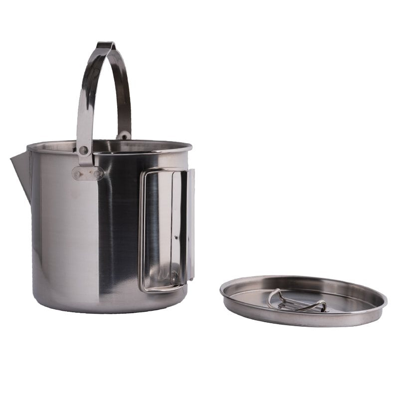 Tetera de acero inoxidable 700 ml con asas plegables y tapa independiente