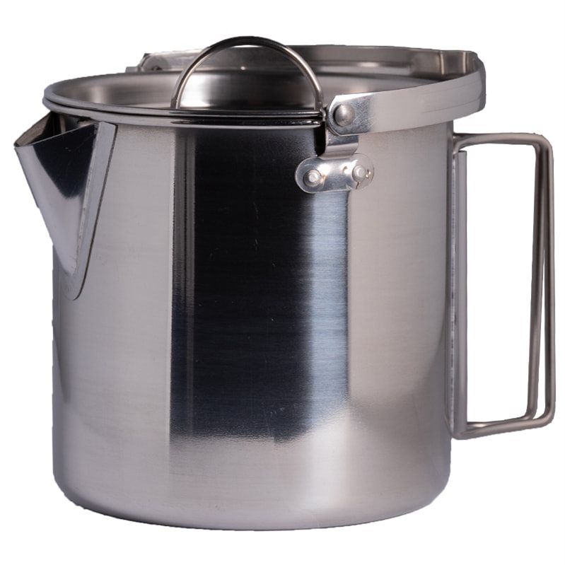 Tetera de acero inoxidable 700 ml con asas plegables y tapa independiente