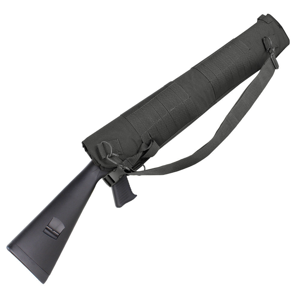 Funda para escopeta SHOTGUN con pasadores MOLLE en la parte trasera, correas PALS y anillas D en los laterales