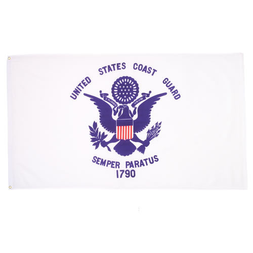 Bandera impresa U.S. COAST GUARD 1790 blanca, aprox. 152 x 92 cm