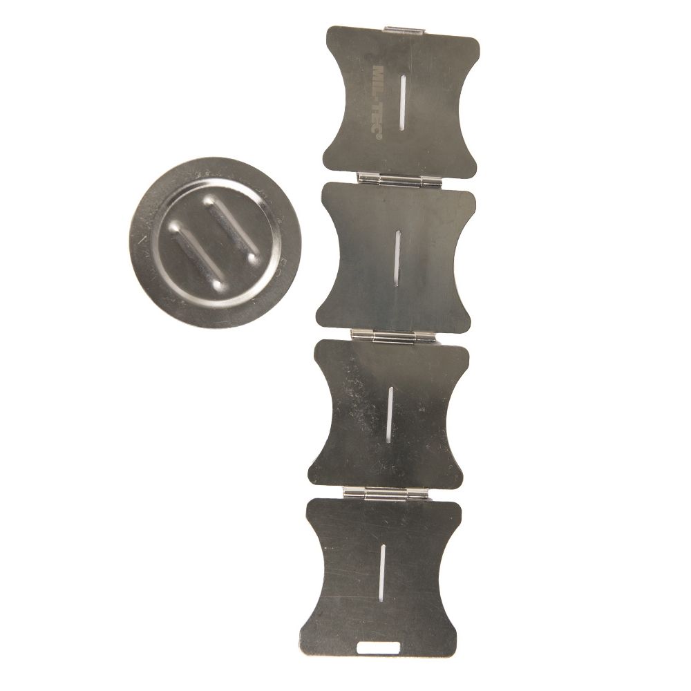 Hornillo plegable de acero inoxidable con funda de nylon negra
