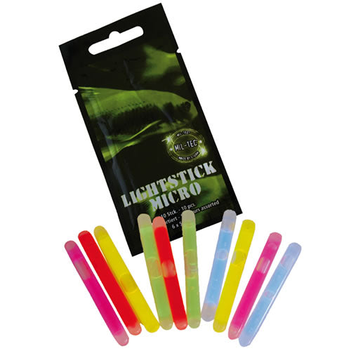 Luz química MICRO 10 uds, 5 cm, colores surtidos (rojo, amarillo, naranja, azul, verde)